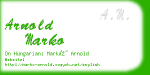 arnold marko business card